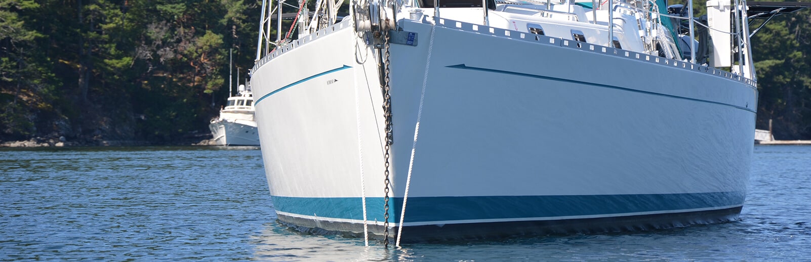 anchor snubber deployed on sailboat