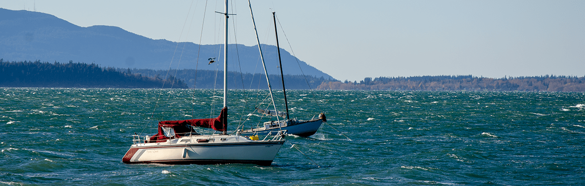 boats with anchor snubbers in storm